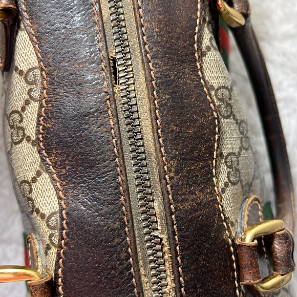 Vintage Gucci Ophidia Boston Leather Bag with Brown Leather Trim - Picture 10 of 12